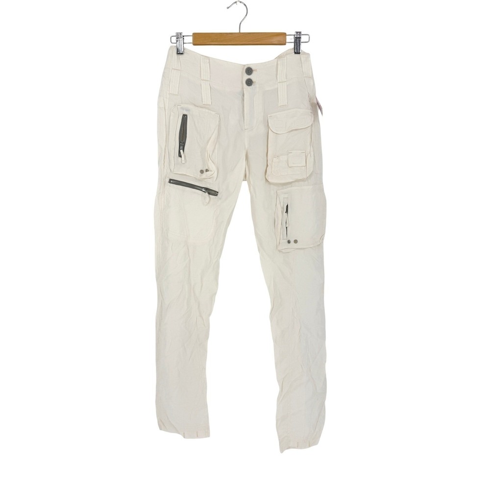 New Pete Greta Johnny Was Y2K Baddie Cargo Pants Slay Multi Pocket Size 2 28"